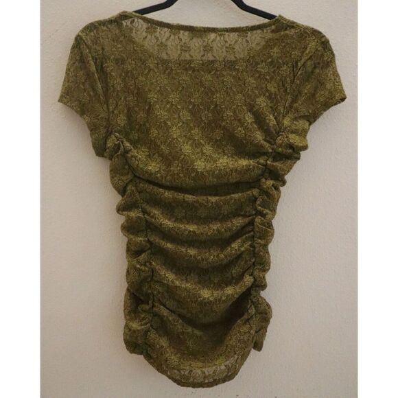 Intimately x Free People Women's Sz XS Green Keep It Simple S/S Lace Baby Tee - Picture 3 of 5